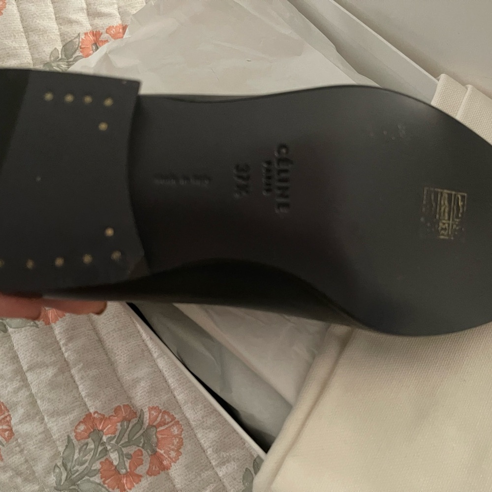 Celine Black Leather Loafers
